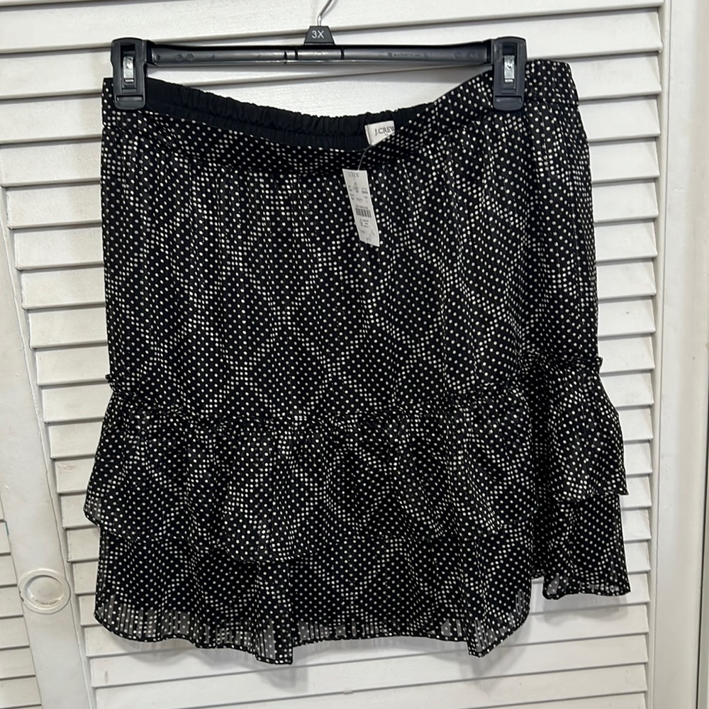 J.Crew ruffle tiers mini skirt polka dot